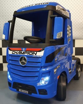 Mercedes vrachtwagen Actros 12V blauw met trailer